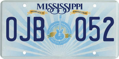 MS license plate OJB052