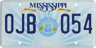 MS license plate OJB054