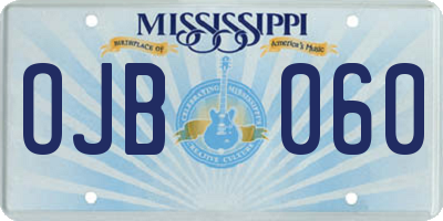 MS license plate OJB060