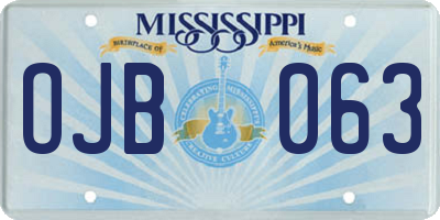 MS license plate OJB063