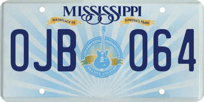 MS license plate OJB064