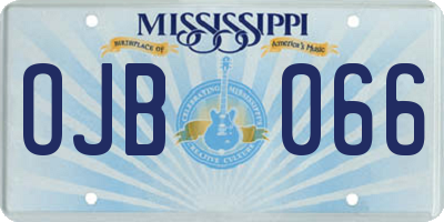 MS license plate OJB066