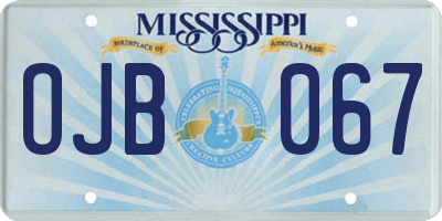 MS license plate OJB067