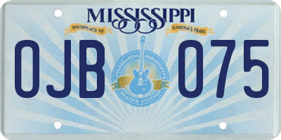 MS license plate OJB075