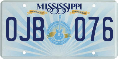 MS license plate OJB076