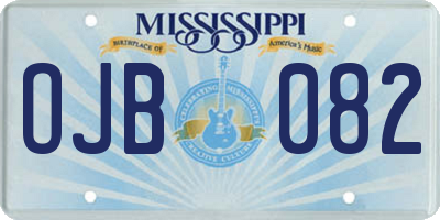 MS license plate OJB082