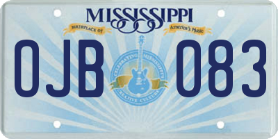 MS license plate OJB083