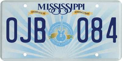 MS license plate OJB084