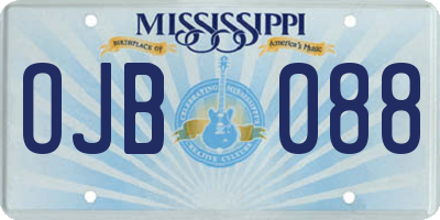 MS license plate OJB088