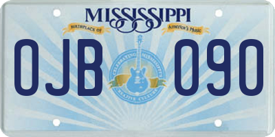 MS license plate OJB090