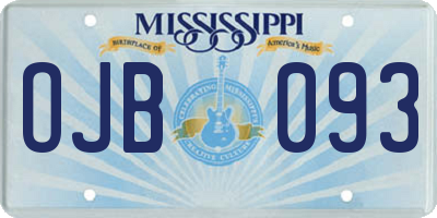MS license plate OJB093