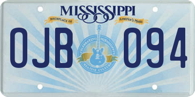 MS license plate OJB094