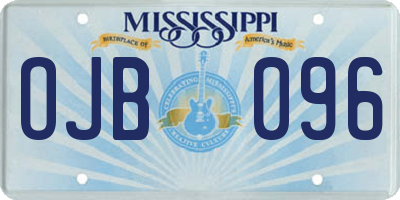 MS license plate OJB096
