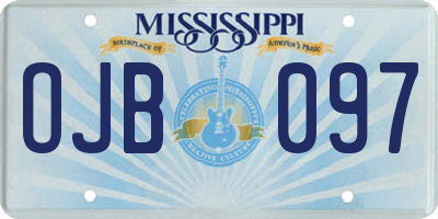 MS license plate OJB097