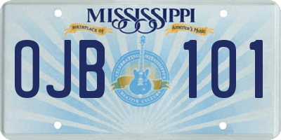 MS license plate OJB101