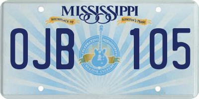 MS license plate OJB105