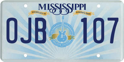 MS license plate OJB107