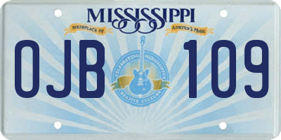 MS license plate OJB109