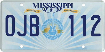 MS license plate OJB112