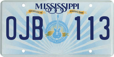 MS license plate OJB113