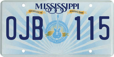 MS license plate OJB115