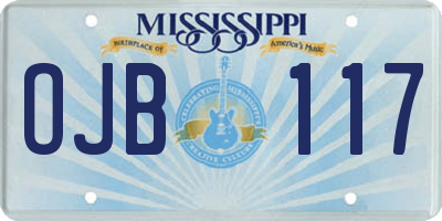 MS license plate OJB117