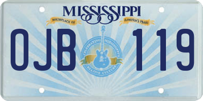 MS license plate OJB119