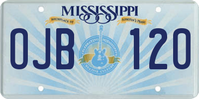 MS license plate OJB120