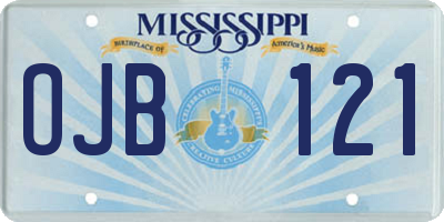 MS license plate OJB121