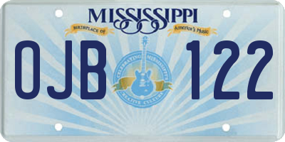 MS license plate OJB122
