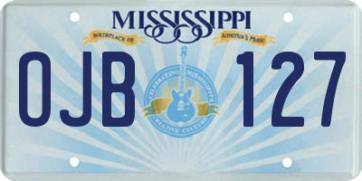 MS license plate OJB127