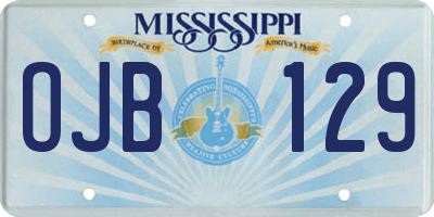 MS license plate OJB129