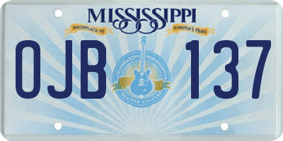 MS license plate OJB137