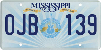 MS license plate OJB139