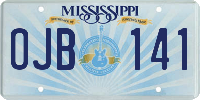 MS license plate OJB141