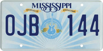 MS license plate OJB144