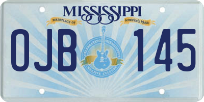 MS license plate OJB145