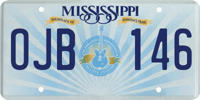 MS license plate OJB146