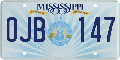 MS license plate OJB147