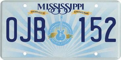 MS license plate OJB152