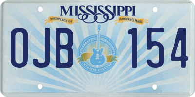 MS license plate OJB154
