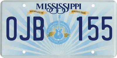 MS license plate OJB155