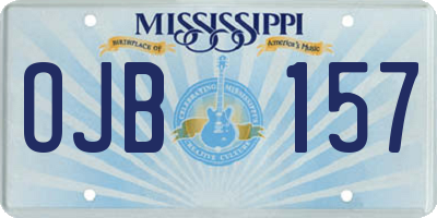 MS license plate OJB157