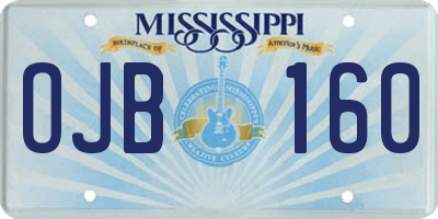 MS license plate OJB160