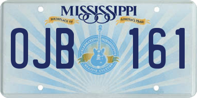MS license plate OJB161