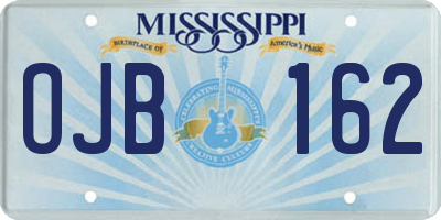 MS license plate OJB162