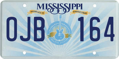 MS license plate OJB164