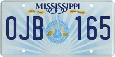 MS license plate OJB165