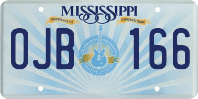 MS license plate OJB166