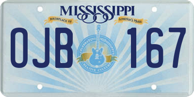 MS license plate OJB167